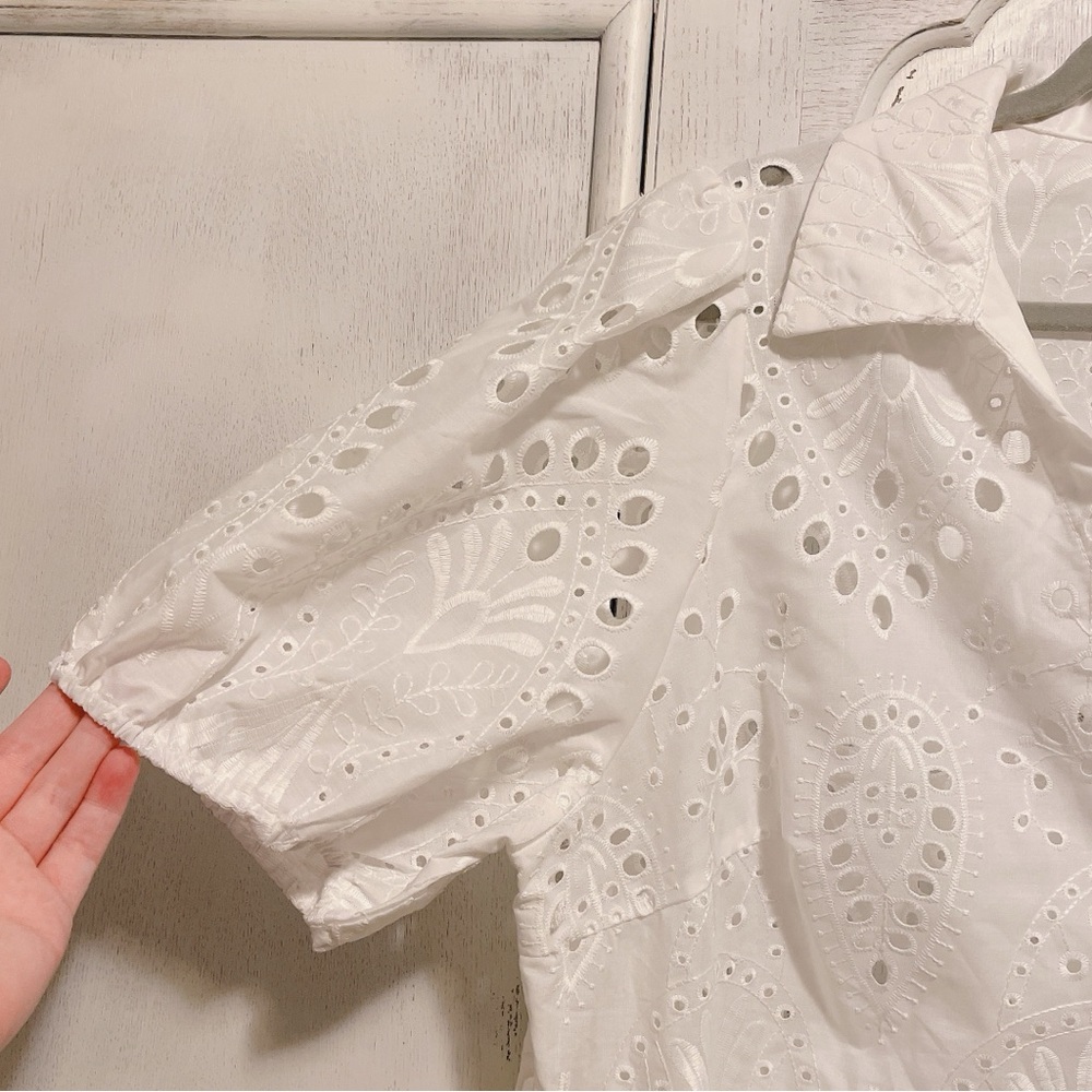 Shein White Eyelet Midi Dress - Picture 7 of 11